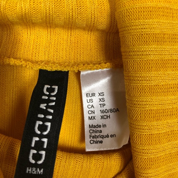 H&M Divided Cropped Ribbed Turtleneck Mustard - Picture 5 of 5